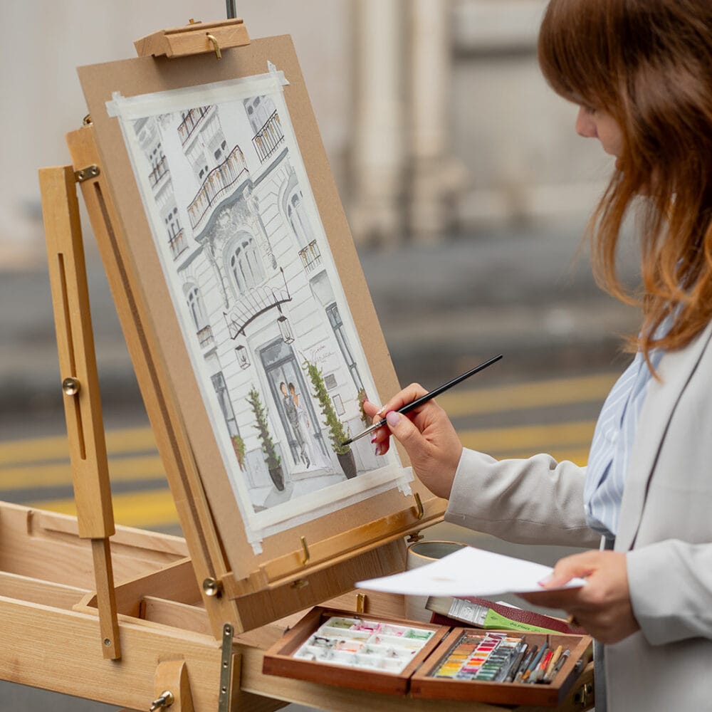 Maison Astor "Léontine" - Aquarelle personnalisée A3 – Souvenir illustré