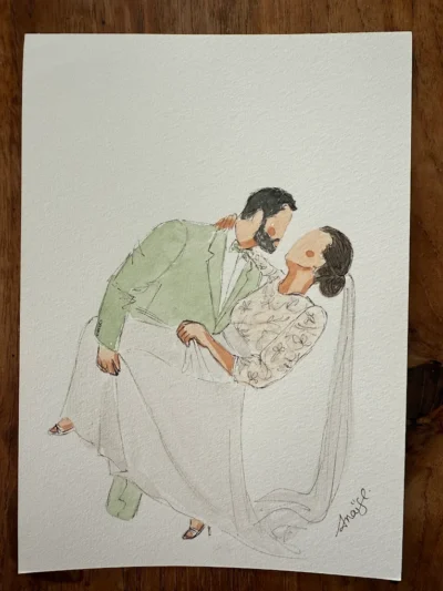 Aquarelle personnalisée A5 – Portrait illustré à partir de photo
