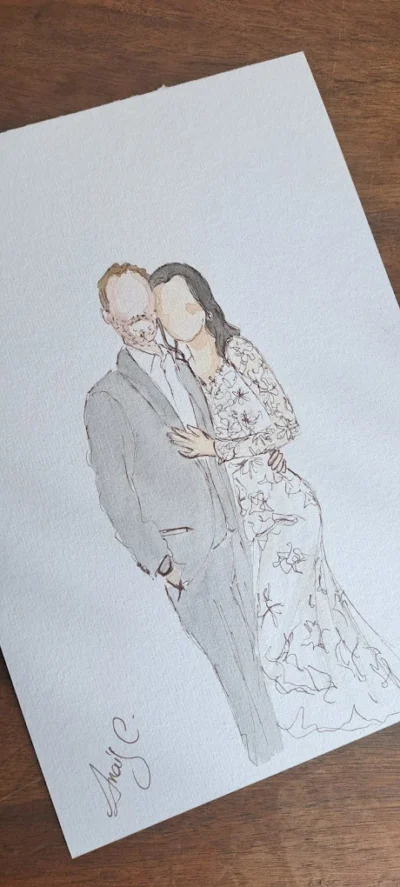 Aquarelle personnalisée A5 – Portrait illustré à partir de photo